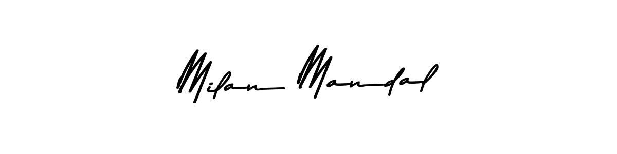 Make a beautiful signature design for name Milan Mandal. With this signature (Asem Kandis PERSONAL USE) style, you can create a handwritten signature for free. Milan Mandal signature style 9 images and pictures png