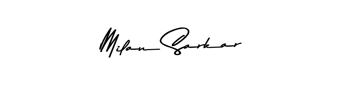 Create a beautiful signature design for name Milan Sarkar. With this signature (Asem Kandis PERSONAL USE) fonts, you can make a handwritten signature for free. Milan Sarkar signature style 9 images and pictures png