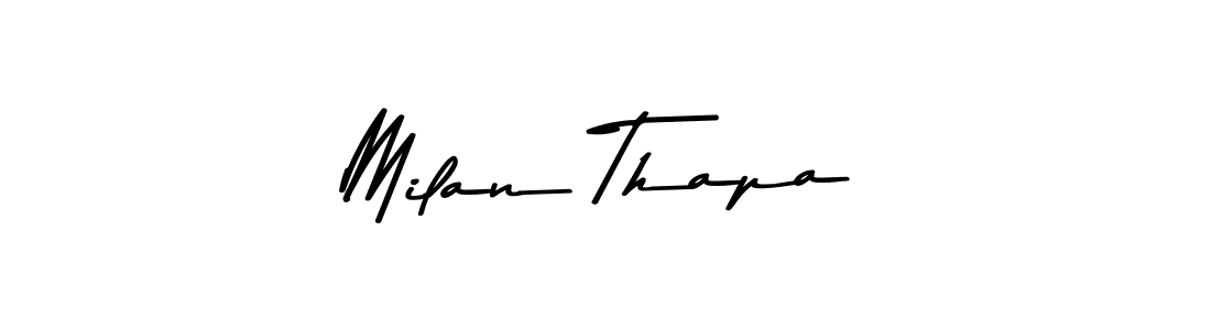 Design your own signature with our free online signature maker. With this signature software, you can create a handwritten (Asem Kandis PERSONAL USE) signature for name Milan Thapa. Milan Thapa signature style 9 images and pictures png