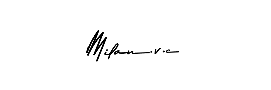 Use a signature maker to create a handwritten signature online. With this signature software, you can design (Asem Kandis PERSONAL USE) your own signature for name Milan.v.c. Milan.v.c signature style 9 images and pictures png