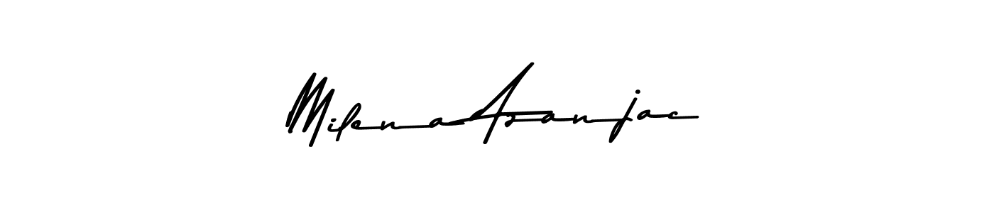 How to make Milena Azanjac name signature. Use Asem Kandis PERSONAL USE style for creating short signs online. This is the latest handwritten sign. Milena Azanjac signature style 9 images and pictures png