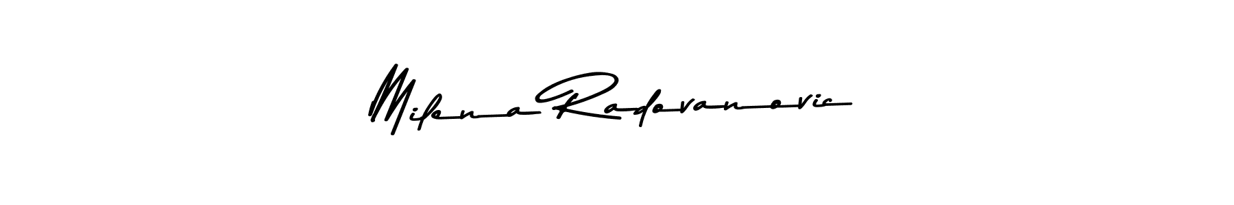 How to make Milena Radovanovic name signature. Use Asem Kandis PERSONAL USE style for creating short signs online. This is the latest handwritten sign. Milena Radovanovic signature style 9 images and pictures png