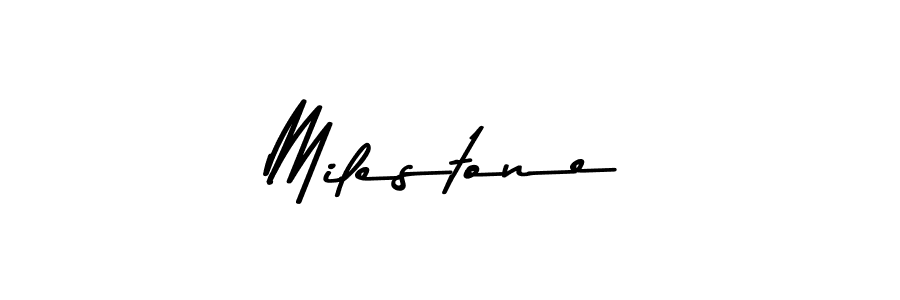 Use a signature maker to create a handwritten signature online. With this signature software, you can design (Asem Kandis PERSONAL USE) your own signature for name Milestone. Milestone signature style 9 images and pictures png