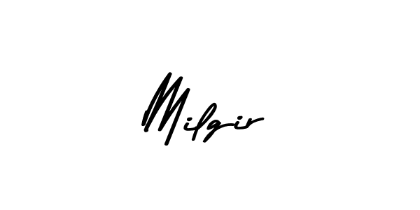How to make Milgir name signature. Use Asem Kandis PERSONAL USE style for creating short signs online. This is the latest handwritten sign. Milgir signature style 9 images and pictures png