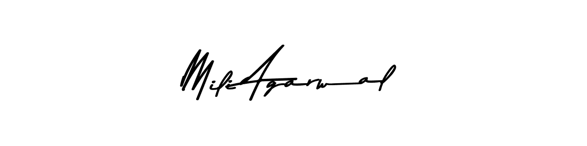 Make a beautiful signature design for name Mili Agarwal. Use this online signature maker to create a handwritten signature for free. Mili Agarwal signature style 9 images and pictures png