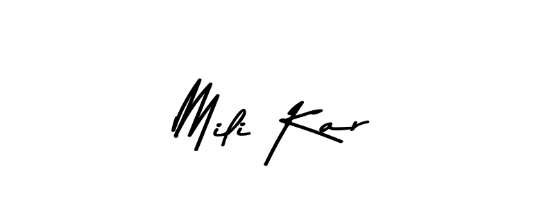 This is the best signature style for the Mili Kar name. Also you like these signature font (Asem Kandis PERSONAL USE). Mix name signature. Mili Kar signature style 9 images and pictures png