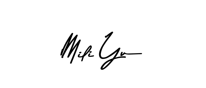 Make a beautiful signature design for name Mili Yu. With this signature (Asem Kandis PERSONAL USE) style, you can create a handwritten signature for free. Mili Yu signature style 9 images and pictures png