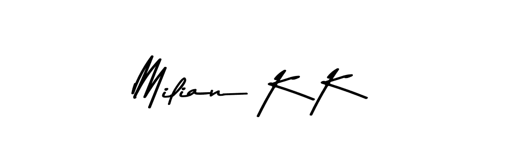 How to Draw Milian K K signature style? Asem Kandis PERSONAL USE is a latest design signature styles for name Milian K K. Milian K K signature style 9 images and pictures png