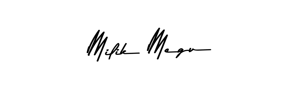 How to make Milik Megu name signature. Use Asem Kandis PERSONAL USE style for creating short signs online. This is the latest handwritten sign. Milik Megu signature style 9 images and pictures png