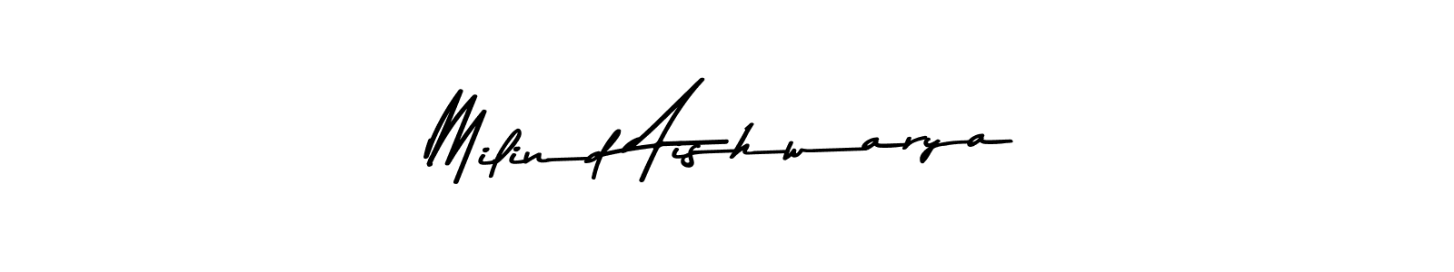 Also we have Milind Aishwarya name is the best signature style. Create professional handwritten signature collection using Asem Kandis PERSONAL USE autograph style. Milind Aishwarya signature style 9 images and pictures png