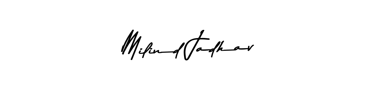 Milind Jadhav stylish signature style. Best Handwritten Sign (Asem Kandis PERSONAL USE) for my name. Handwritten Signature Collection Ideas for my name Milind Jadhav. Milind Jadhav signature style 9 images and pictures png