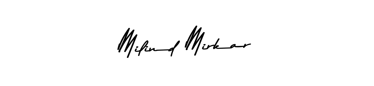 This is the best signature style for the Milind Mirkar name. Also you like these signature font (Asem Kandis PERSONAL USE). Mix name signature. Milind Mirkar signature style 9 images and pictures png