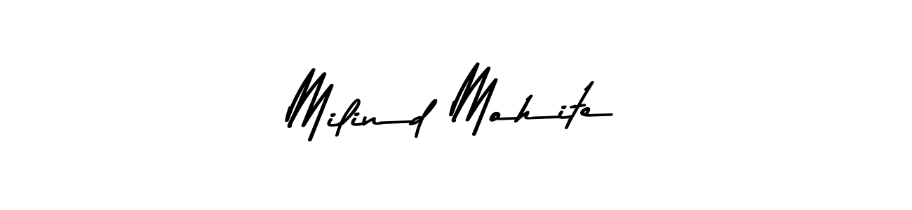 How to make Milind Mohite name signature. Use Asem Kandis PERSONAL USE style for creating short signs online. This is the latest handwritten sign. Milind Mohite signature style 9 images and pictures png