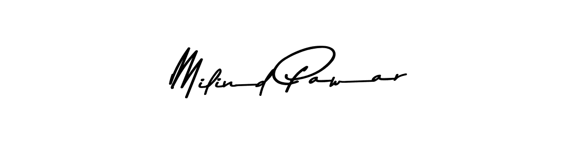 Create a beautiful signature design for name Milind Pawar. With this signature (Asem Kandis PERSONAL USE) fonts, you can make a handwritten signature for free. Milind Pawar signature style 9 images and pictures png