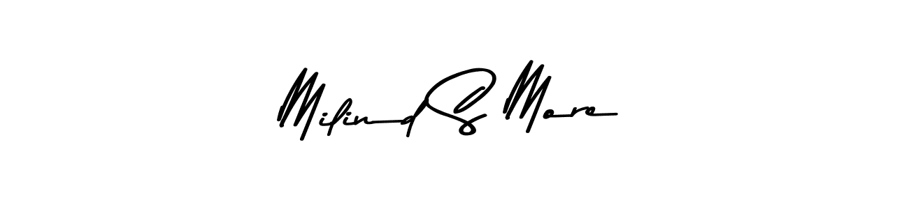 You should practise on your own different ways (Asem Kandis PERSONAL USE) to write your name (Milind S More) in signature. don't let someone else do it for you. Milind S More signature style 9 images and pictures png