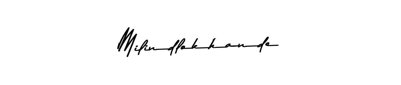 How to make Milindlokhande signature? Asem Kandis PERSONAL USE is a professional autograph style. Create handwritten signature for Milindlokhande name. Milindlokhande signature style 9 images and pictures png