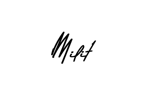 How to make Milit signature? Asem Kandis PERSONAL USE is a professional autograph style. Create handwritten signature for Milit name. Milit signature style 9 images and pictures png