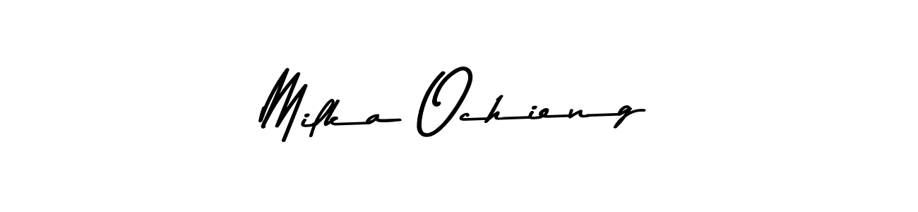 Use a signature maker to create a handwritten signature online. With this signature software, you can design (Asem Kandis PERSONAL USE) your own signature for name Milka Ochieng. Milka Ochieng signature style 9 images and pictures png