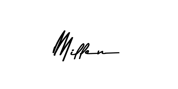 Design your own signature with our free online signature maker. With this signature software, you can create a handwritten (Asem Kandis PERSONAL USE) signature for name Millen. Millen signature style 9 images and pictures png