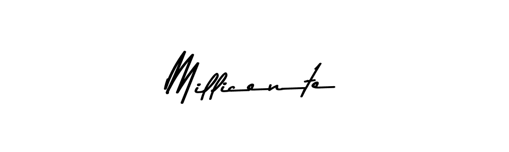 Design your own signature with our free online signature maker. With this signature software, you can create a handwritten (Asem Kandis PERSONAL USE) signature for name Millicente. Millicente signature style 9 images and pictures png