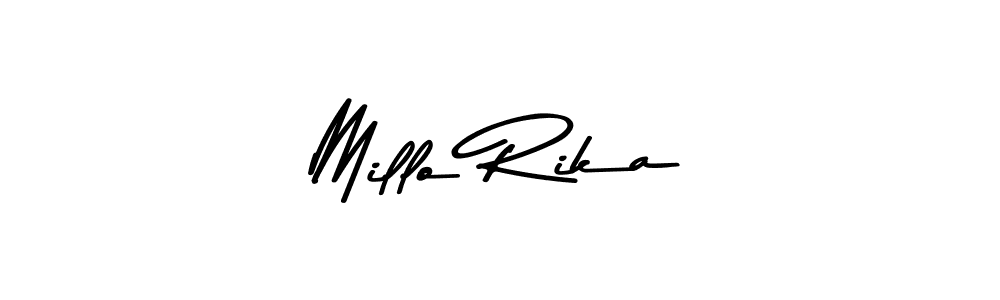 You should practise on your own different ways (Asem Kandis PERSONAL USE) to write your name (Millo Rika) in signature. don't let someone else do it for you. Millo Rika signature style 9 images and pictures png