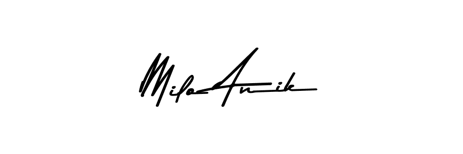 Also You can easily find your signature by using the search form. We will create Milo Anik name handwritten signature images for you free of cost using Asem Kandis PERSONAL USE sign style. Milo Anik signature style 9 images and pictures png