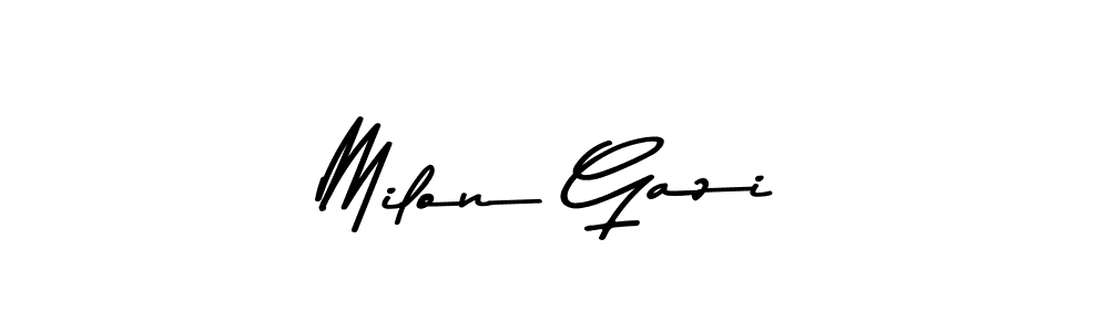 How to make Milon Gazi signature? Asem Kandis PERSONAL USE is a professional autograph style. Create handwritten signature for Milon Gazi name. Milon Gazi signature style 9 images and pictures png