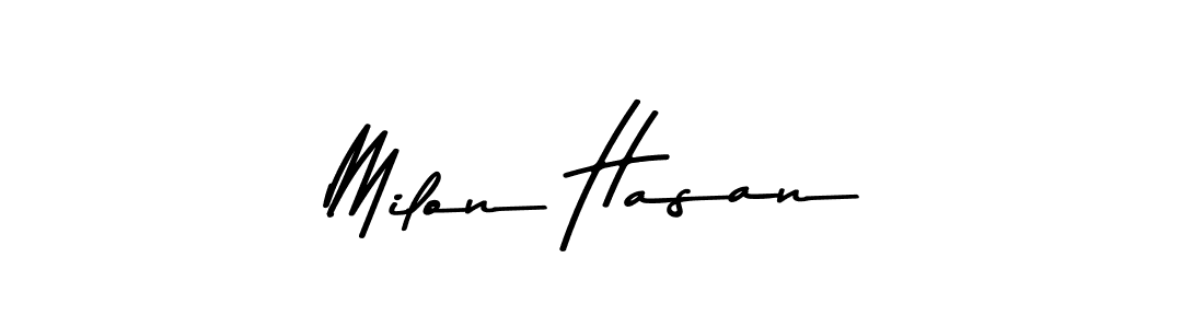 Make a beautiful signature design for name Milon Hasan. Use this online signature maker to create a handwritten signature for free. Milon Hasan signature style 9 images and pictures png