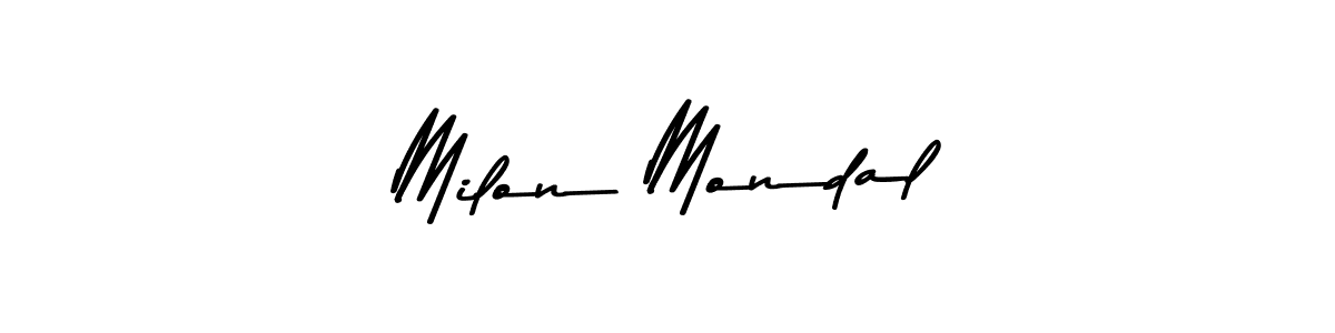 Make a beautiful signature design for name Milon Mondal. With this signature (Asem Kandis PERSONAL USE) style, you can create a handwritten signature for free. Milon Mondal signature style 9 images and pictures png