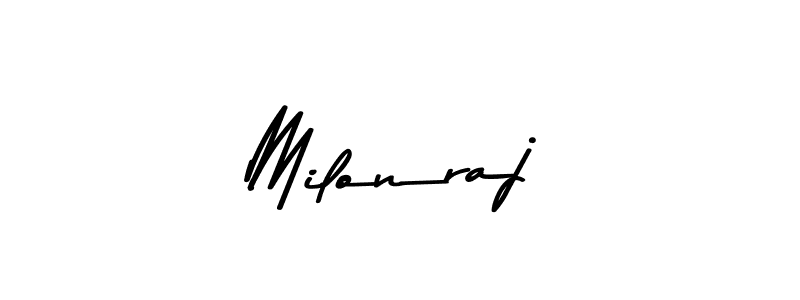How to make Milonraj name signature. Use Asem Kandis PERSONAL USE style for creating short signs online. This is the latest handwritten sign. Milonraj signature style 9 images and pictures png