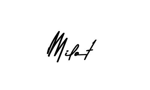 Make a beautiful signature design for name Milot. With this signature (Asem Kandis PERSONAL USE) style, you can create a handwritten signature for free. Milot signature style 9 images and pictures png