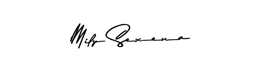 Make a beautiful signature design for name Mily Sexena. Use this online signature maker to create a handwritten signature for free. Mily Sexena signature style 9 images and pictures png