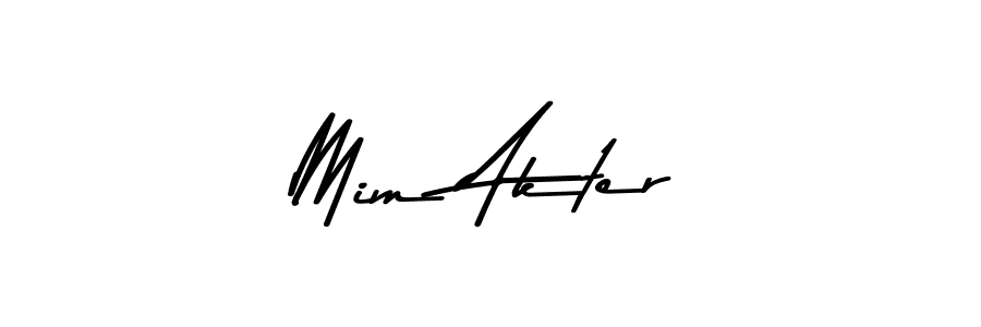 Create a beautiful signature design for name Mim Akter. With this signature (Asem Kandis PERSONAL USE) fonts, you can make a handwritten signature for free. Mim Akter signature style 9 images and pictures png