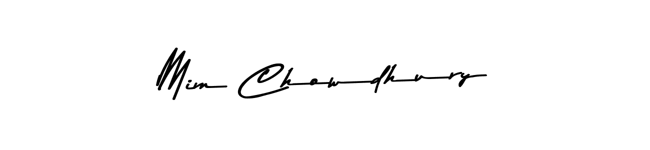 Create a beautiful signature design for name Mim Chowdhury. With this signature (Asem Kandis PERSONAL USE) fonts, you can make a handwritten signature for free. Mim Chowdhury signature style 9 images and pictures png
