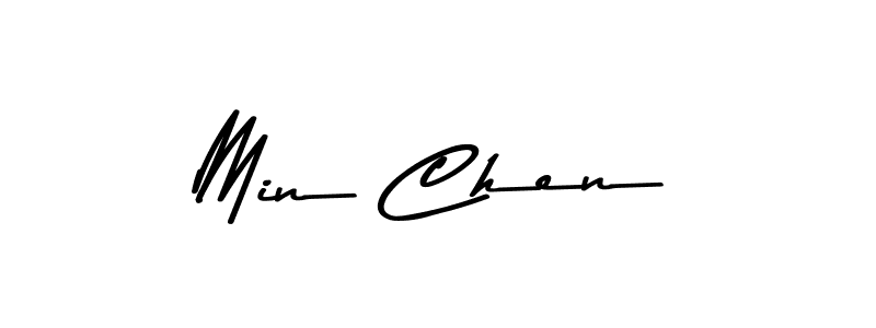 Make a beautiful signature design for name Min Chen. With this signature (Asem Kandis PERSONAL USE) style, you can create a handwritten signature for free. Min Chen signature style 9 images and pictures png