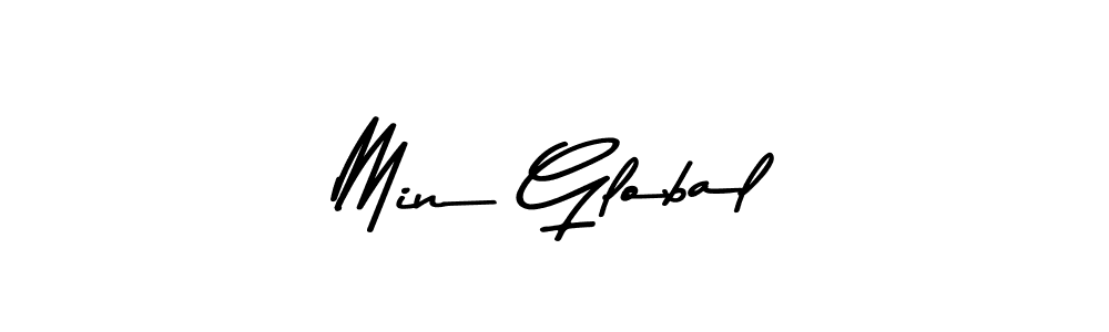 Design your own signature with our free online signature maker. With this signature software, you can create a handwritten (Asem Kandis PERSONAL USE) signature for name Min Global. Min Global signature style 9 images and pictures png