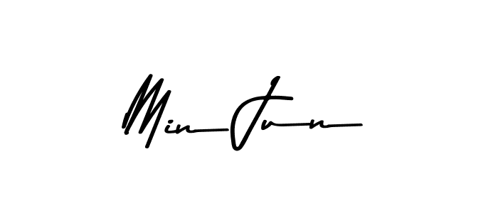 Min Jun stylish signature style. Best Handwritten Sign (Asem Kandis PERSONAL USE) for my name. Handwritten Signature Collection Ideas for my name Min Jun. Min Jun signature style 9 images and pictures png