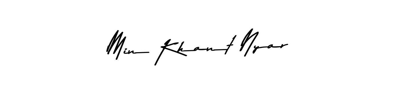 Use a signature maker to create a handwritten signature online. With this signature software, you can design (Asem Kandis PERSONAL USE) your own signature for name Min Khant Nyar. Min Khant Nyar signature style 9 images and pictures png