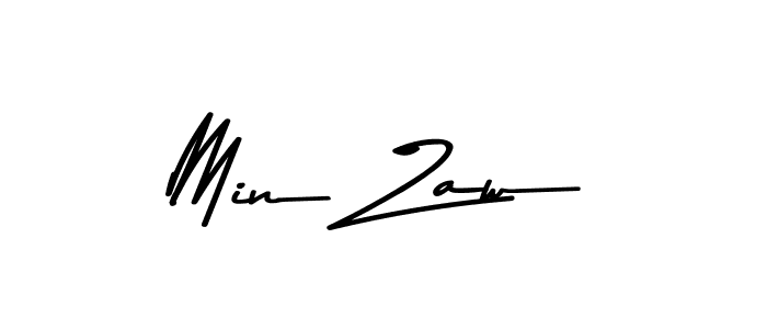 Min Zaw stylish signature style. Best Handwritten Sign (Asem Kandis PERSONAL USE) for my name. Handwritten Signature Collection Ideas for my name Min Zaw. Min Zaw signature style 9 images and pictures png