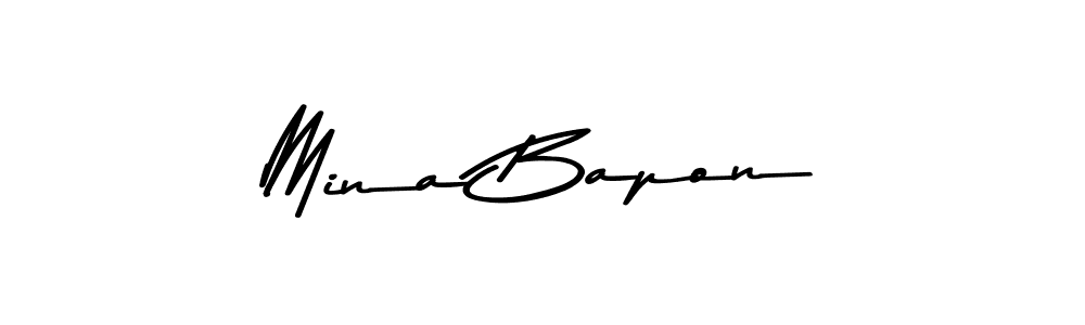 Create a beautiful signature design for name Mina Bapon. With this signature (Asem Kandis PERSONAL USE) fonts, you can make a handwritten signature for free. Mina Bapon signature style 9 images and pictures png