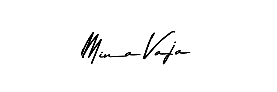 How to make Mina Vaja name signature. Use Asem Kandis PERSONAL USE style for creating short signs online. This is the latest handwritten sign. Mina Vaja signature style 9 images and pictures png