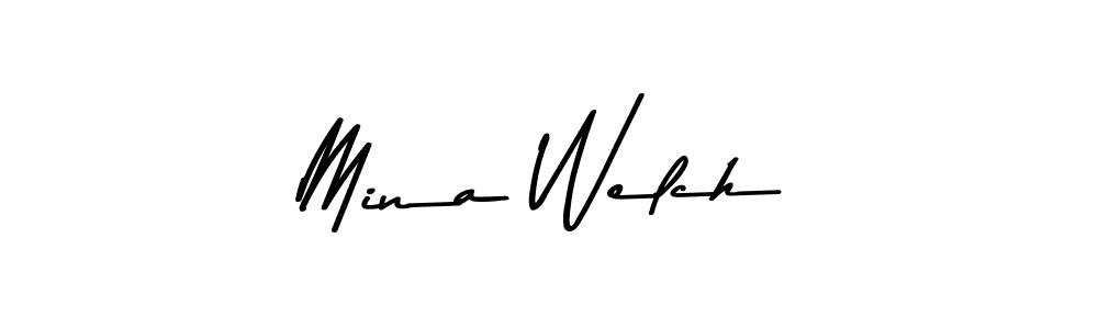 Design your own signature with our free online signature maker. With this signature software, you can create a handwritten (Asem Kandis PERSONAL USE) signature for name Mina Welch. Mina Welch signature style 9 images and pictures png