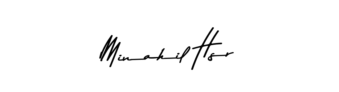 How to make Minahil Hsr name signature. Use Asem Kandis PERSONAL USE style for creating short signs online. This is the latest handwritten sign. Minahil Hsr signature style 9 images and pictures png