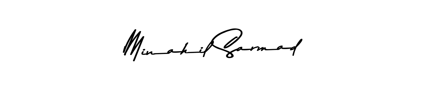 How to make Minahil Sarmad signature? Asem Kandis PERSONAL USE is a professional autograph style. Create handwritten signature for Minahil Sarmad name. Minahil Sarmad signature style 9 images and pictures png