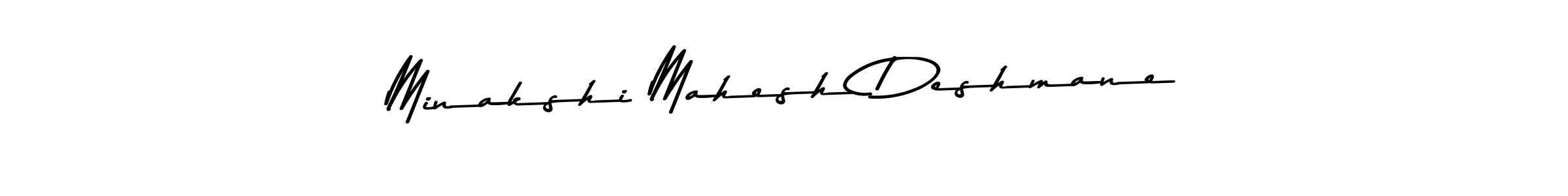 Create a beautiful signature design for name Minakshi Mahesh Deshmane. With this signature (Asem Kandis PERSONAL USE) fonts, you can make a handwritten signature for free. Minakshi Mahesh Deshmane signature style 9 images and pictures png