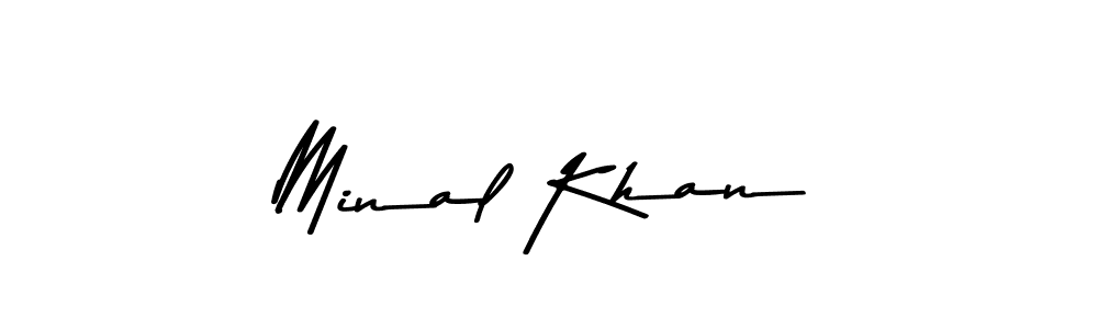 Make a beautiful signature design for name Minal Khan. With this signature (Asem Kandis PERSONAL USE) style, you can create a handwritten signature for free. Minal Khan signature style 9 images and pictures png