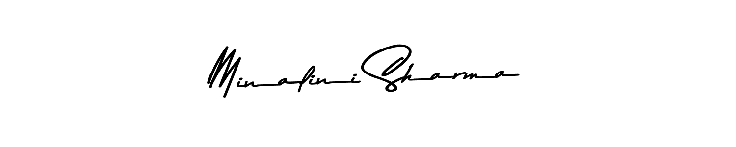 How to make Minalini Sharma name signature. Use Asem Kandis PERSONAL USE style for creating short signs online. This is the latest handwritten sign. Minalini Sharma signature style 9 images and pictures png