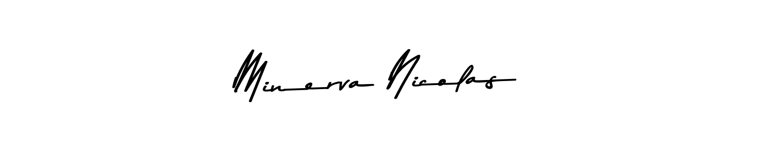 Design your own signature with our free online signature maker. With this signature software, you can create a handwritten (Asem Kandis PERSONAL USE) signature for name Minerva Nicolas. Minerva Nicolas signature style 9 images and pictures png