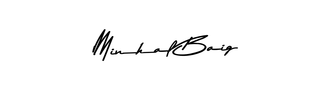 Also You can easily find your signature by using the search form. We will create Minhal Baig name handwritten signature images for you free of cost using Asem Kandis PERSONAL USE sign style. Minhal Baig signature style 9 images and pictures png
