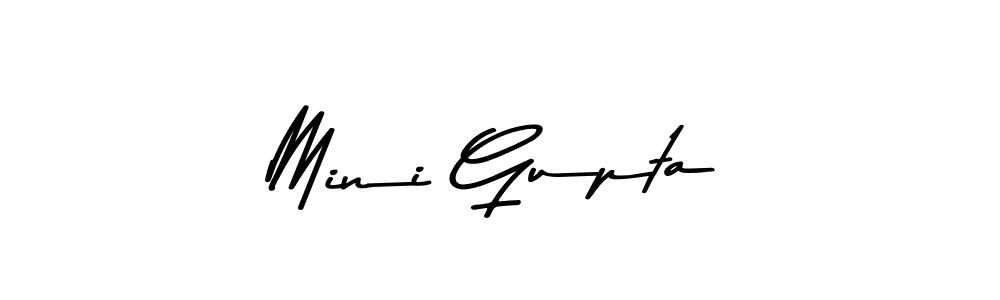 Create a beautiful signature design for name Mini Gupta. With this signature (Asem Kandis PERSONAL USE) fonts, you can make a handwritten signature for free. Mini Gupta signature style 9 images and pictures png